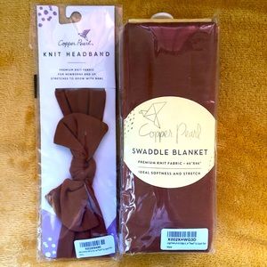 Copper Pearl Bundle: Swaddle and Knit Headband
